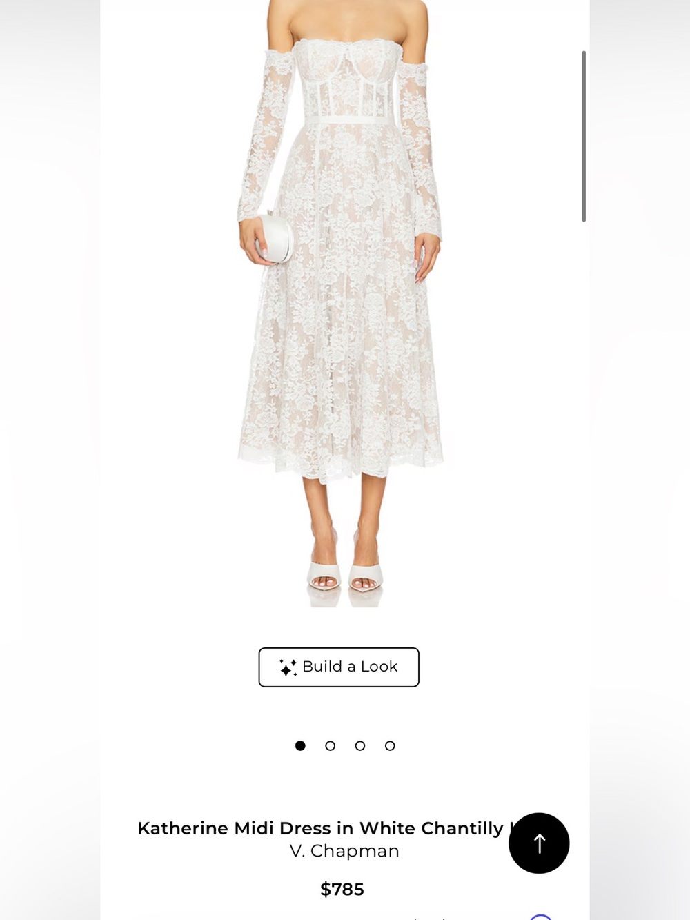 V. Chapman Katherine Midi Dress in White Chantilly Lace